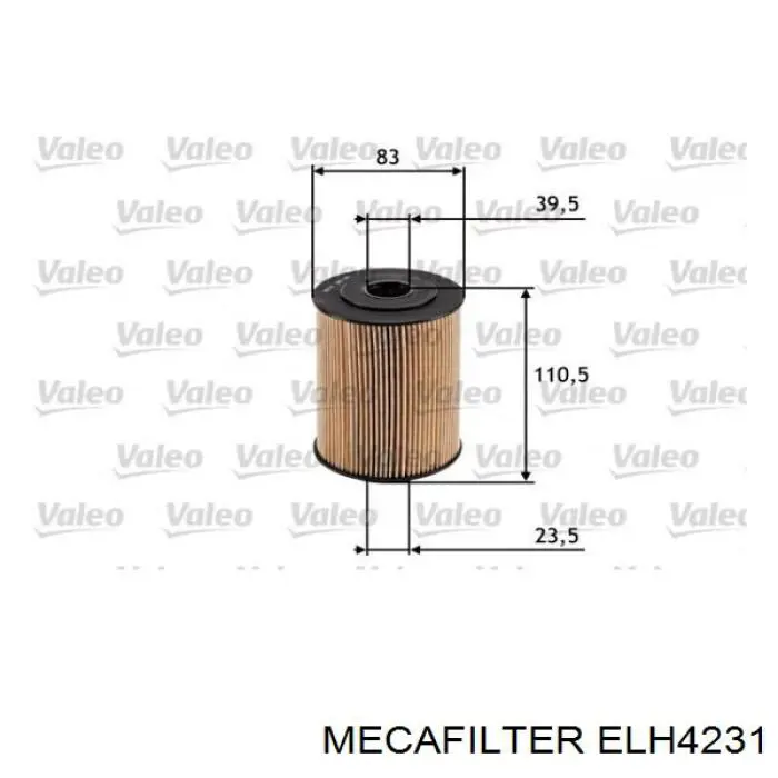 ELH4231 Mecafilter Масляный фильтр двигателя