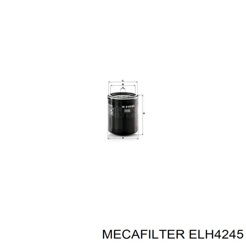 Масляный фильтр ELH4245 Mecafilter