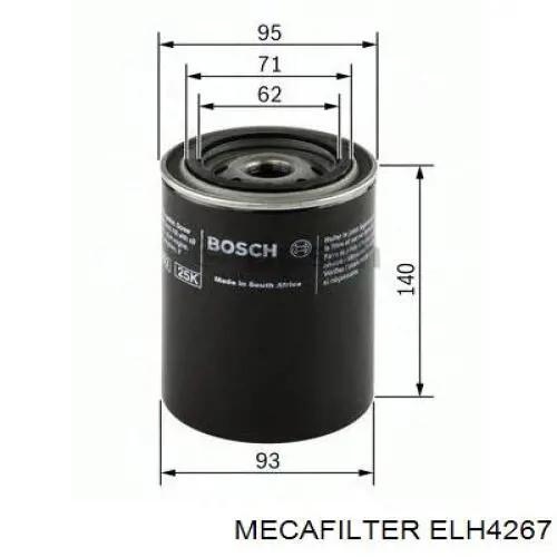 Фильтр масла Mecafilter ELH4267