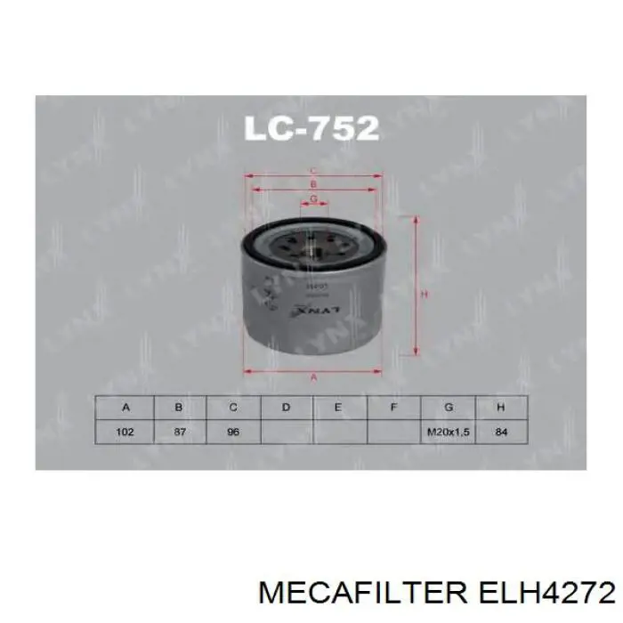 Масляный фильтр ELH4272 Mecafilter