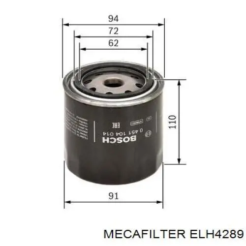 Фильтр очистки масла центробежный Mecafilter ELH4289 цена, от 6.91 USD