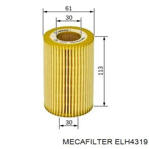 Масляный фильтр ELH4319 Mecafilter