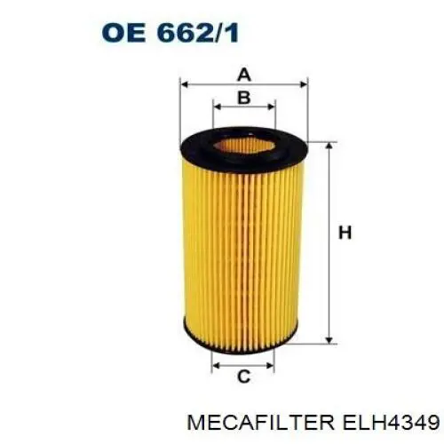 Фильтр масла Mecafilter ELH4349