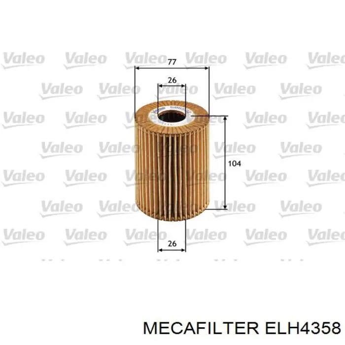 ELH4358 Mecafilter Масляный фильтр двигателя
