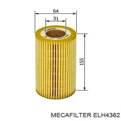 ELH4362 Mecafilter масляный фильтр