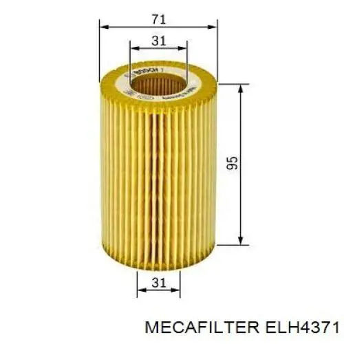 Filtro de aceite ELH4371 Mecafilter