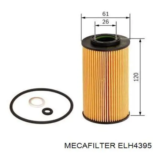 ELH4395 Mecafilter Масляный фильтр двигателя