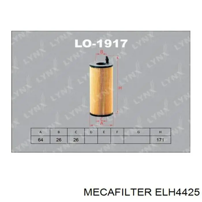 Масляный фильтр ELH4425 Mecafilter