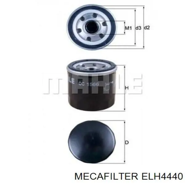 ELH4440 Mecafilter Масляный фильтр двигателя