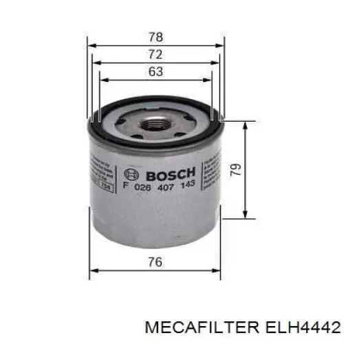 Filtro de aceite ELH4442 Mecafilter