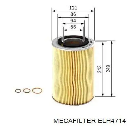 Фильтр масляный Mecafilter ELH4714