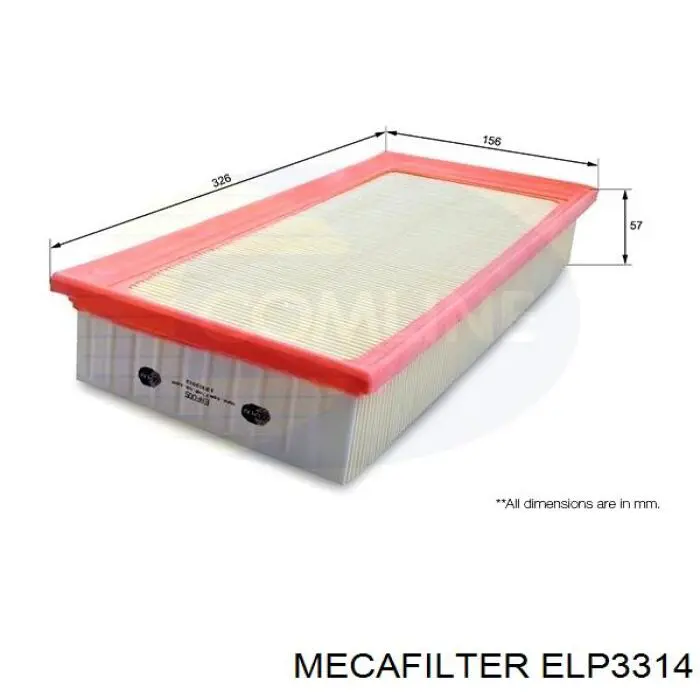 Воздушный фильтр ELP3314 Mecafilter