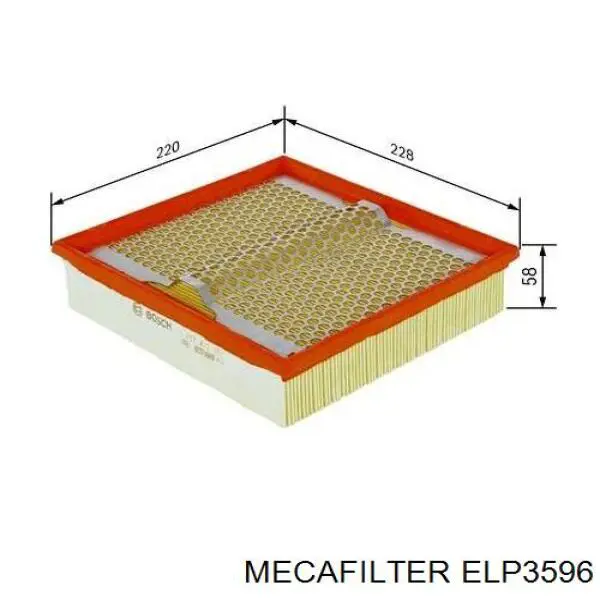 ELP3596 Mecafilter Воздушный фильтр двигателя