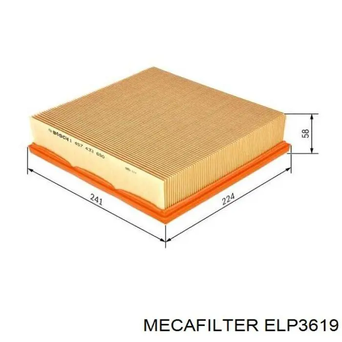 Filtro de aire ELP3619 Mecafilter