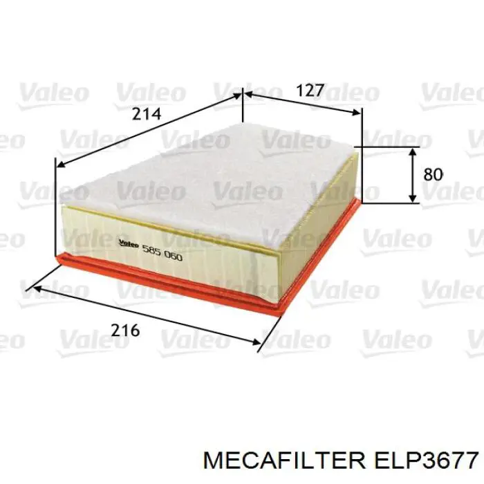 Купить ELP3677 Mecafilter Автомобильный фильтр воздуха