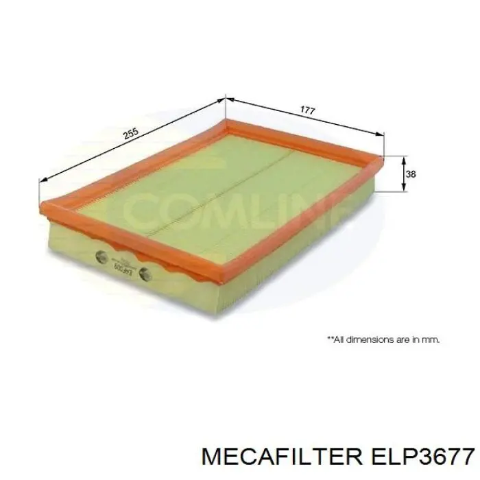 ELP3677 Mecafilter Воздушный фильтр двигателя