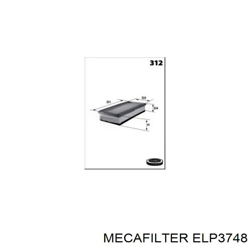Воздушный фильтр ELP3748 Mecafilter
