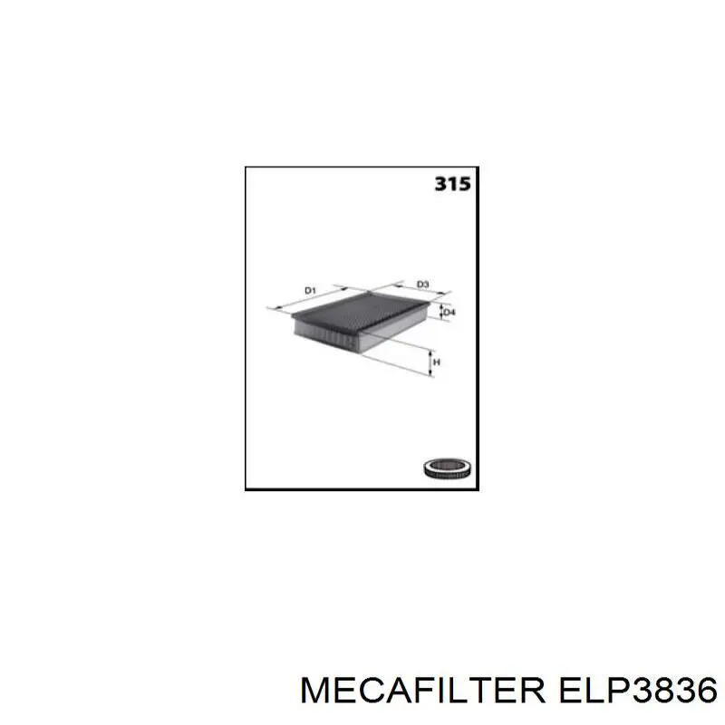 Filtro de aire ELP3836 Mecafilter