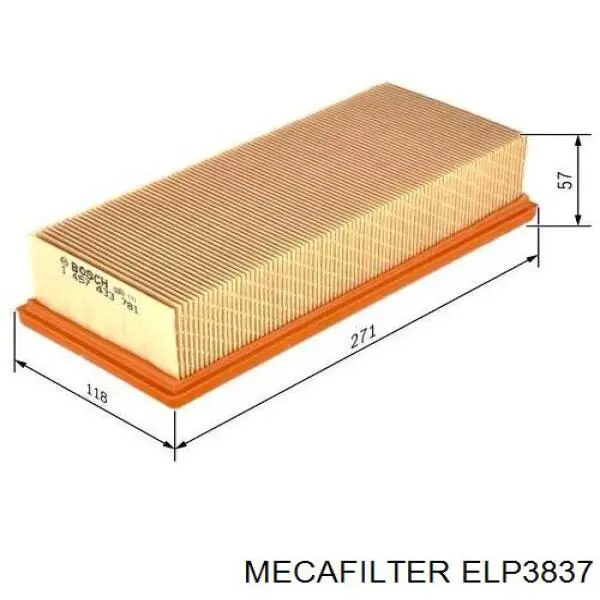 ELP3837 Mecafilter Воздушный фильтр двигателя