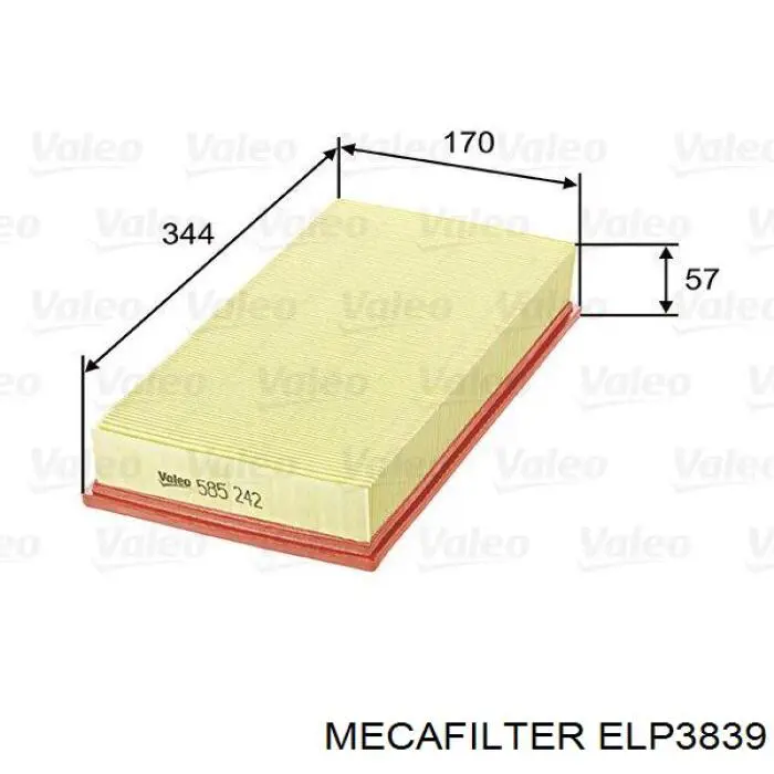 Воздушный фильтр ELP3839 Mecafilter