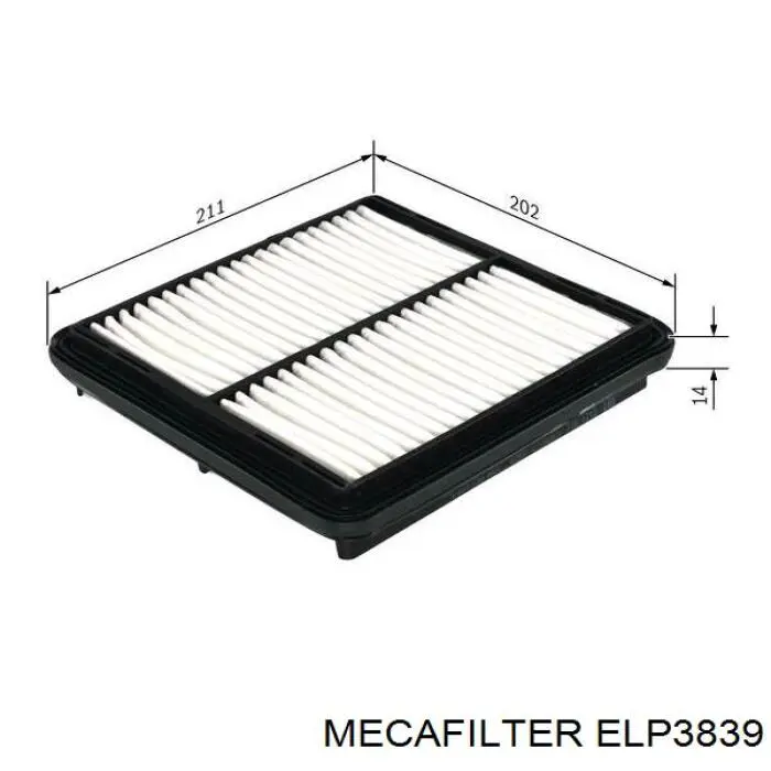 ELP3839 Mecafilter Воздушный фильтр двигателя