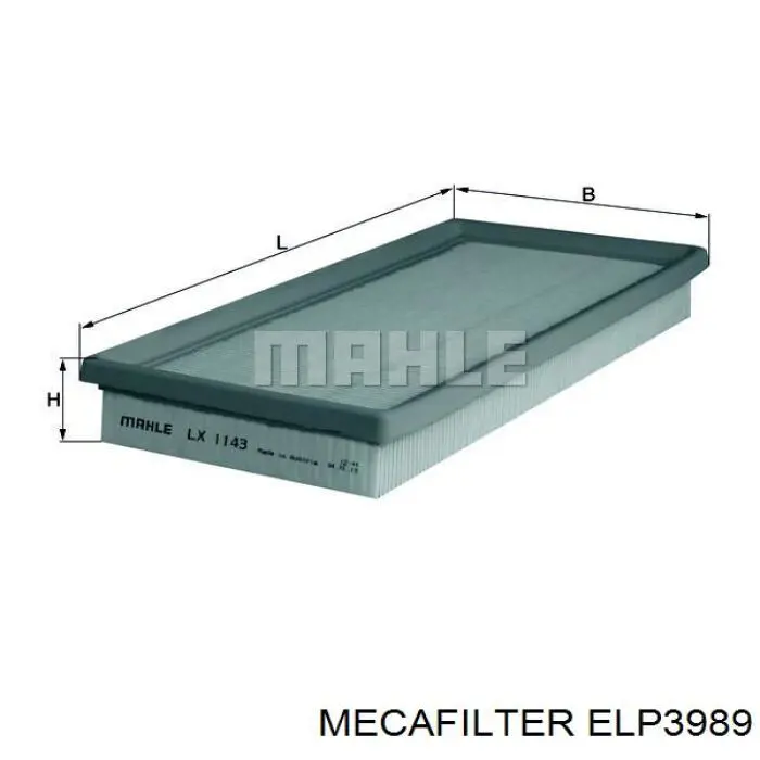 ELP3989 Mecafilter Воздушный фильтр двигателя