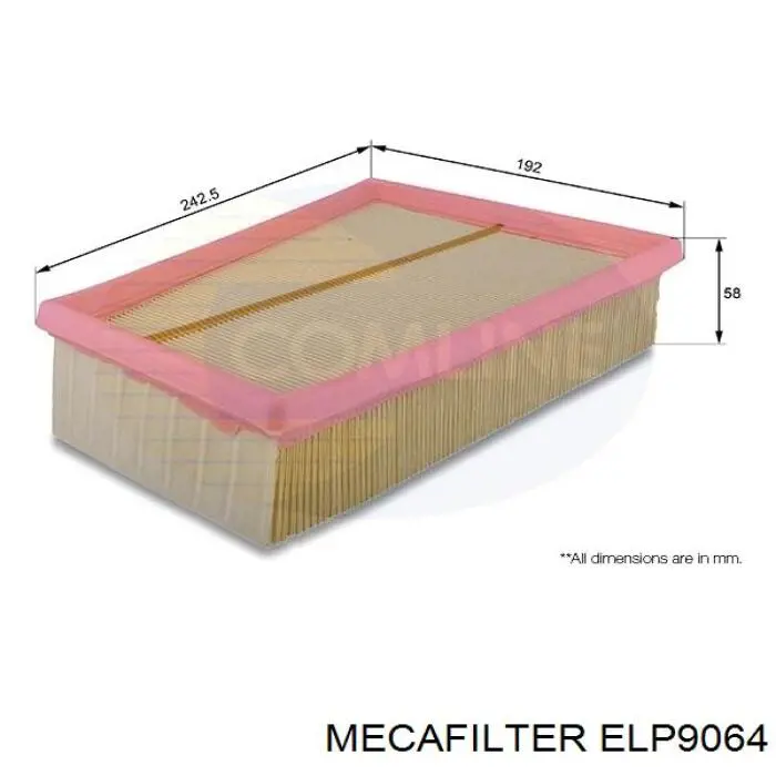 Купить ELP9064 Mecafilter Автомобильный фильтр воздуха