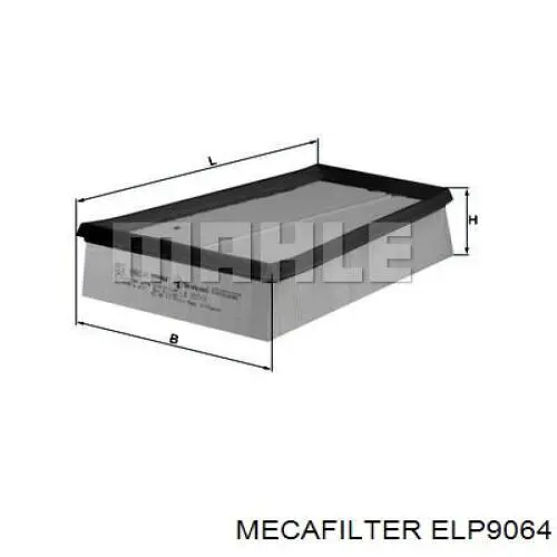 ELP9064 Mecafilter Воздушный фильтр двигателя