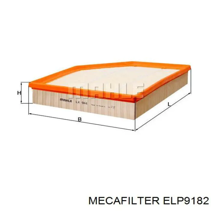 Элемент воздушного фильтра Mecafilter ELP9182 цена, от 10.25 USD
