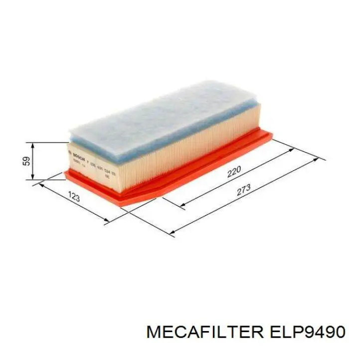 ELP9490 Mecafilter Воздушный фильтр двигателя