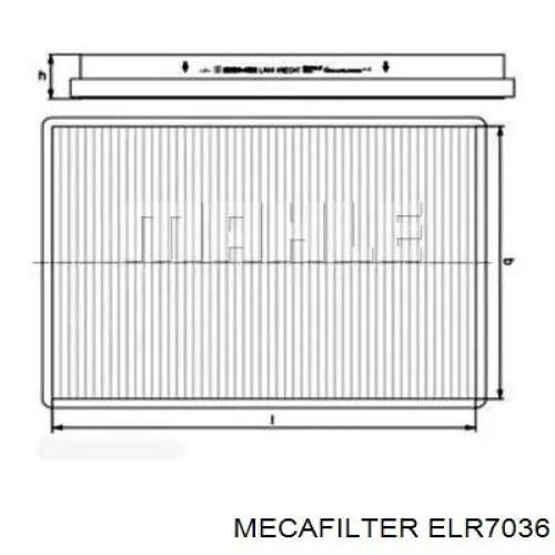 Фильтр воздушный отопителя Mecafilter ELR7036 цена, от 4.41 USD