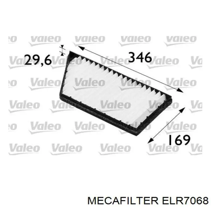 Купить ELR7068 Mecafilter Фильтр салона угольный