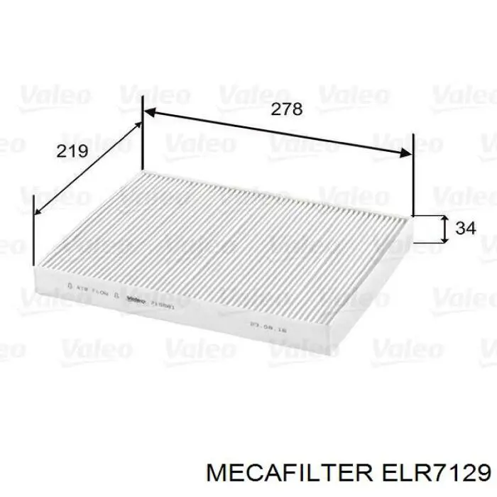Фильтр воздушный отопителя Mecafilter ELR7129 цена, от 5.07 USD