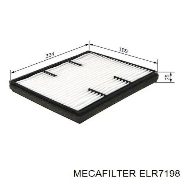 Купить ELR7198 Mecafilter Фильтр салона угольный