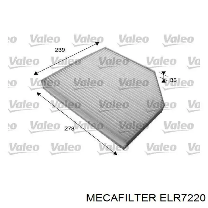 Купить ELR7220 Mecafilter Фильтр салона угольный