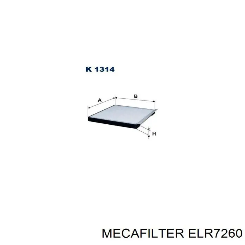 ELR7260 Mecafilter Внутрисалонный фильтр