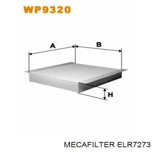 Воздушный фильтр салона Mecafilter ELR7273
