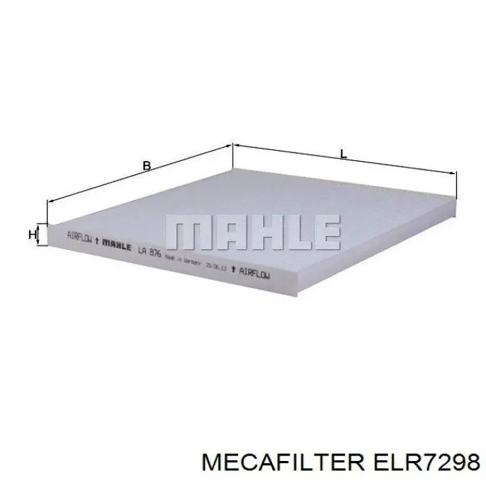 Filtro de habitáculo ELR7298 Mecafilter