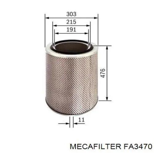 Filtro de aire FA3470 Mecafilter