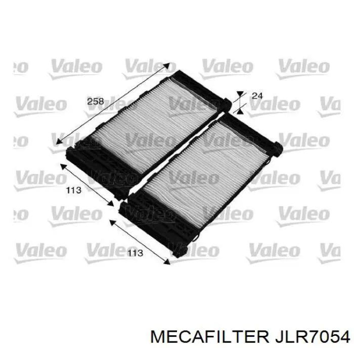 JLR7054 Mecafilter фильтр салона