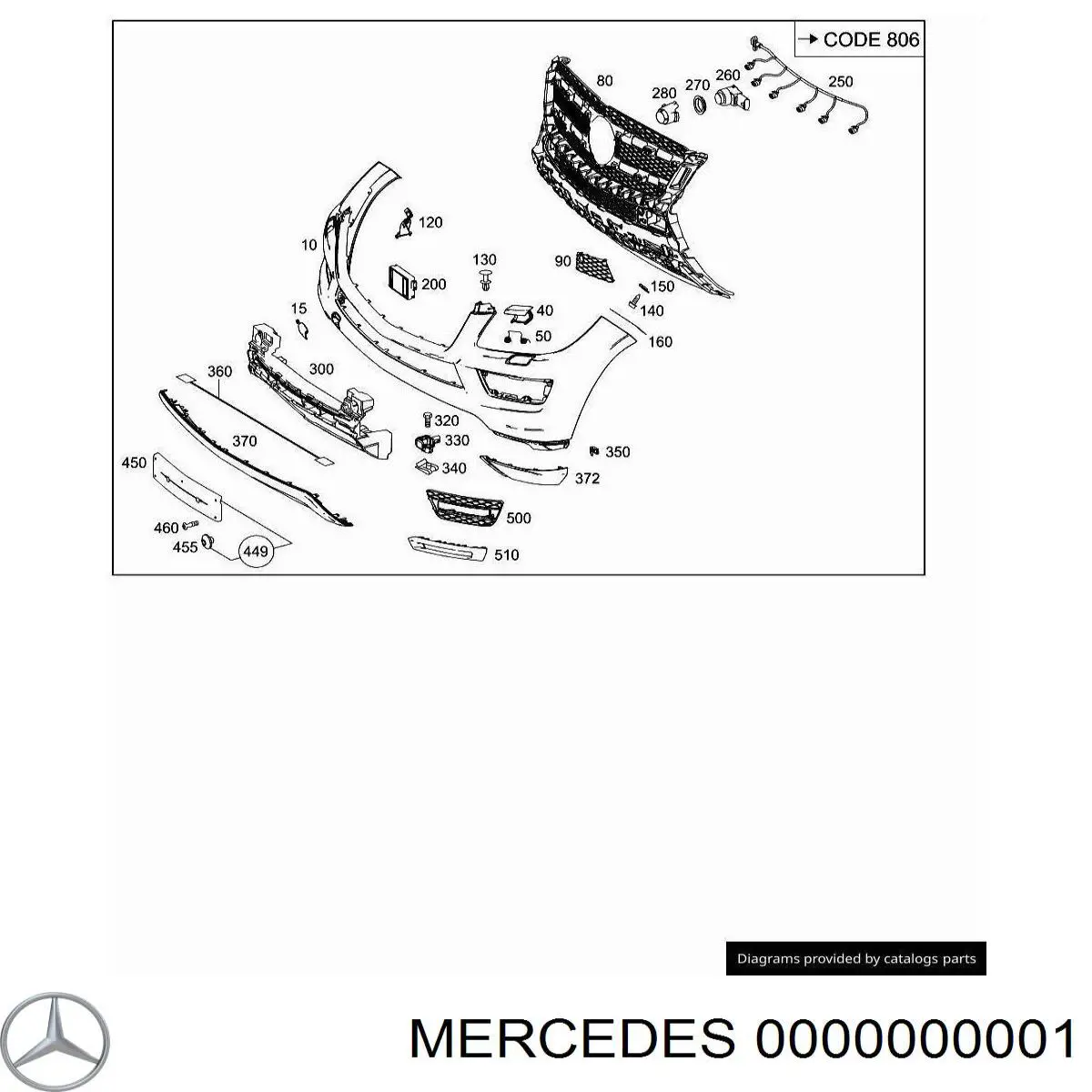 Sinal de parada traseiro adicional 0000000001 Mercedes
