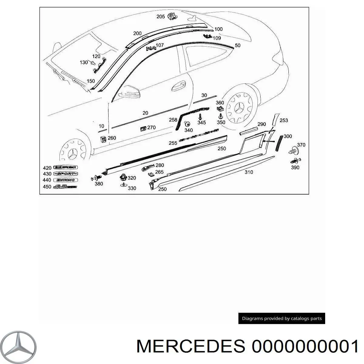 Sinal de parada traseiro adicional Mercedes 0000000001