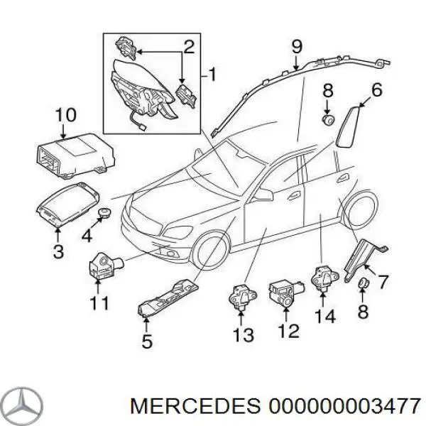 000000003477 Mercedes гайка выпускного коллектора