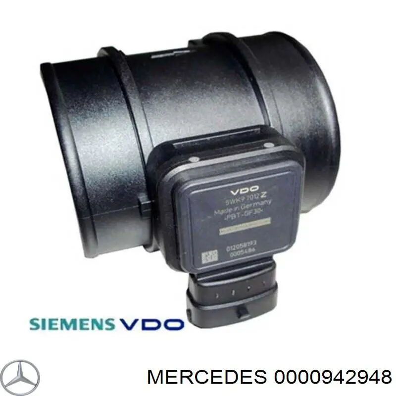 0000942948 Mercedes sensor de fluxo (consumo de ar, medidor de consumo M.A.F. - (Mass Airflow))