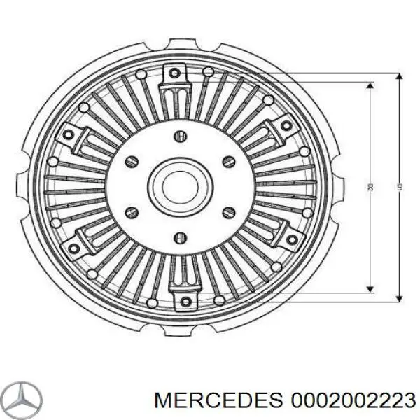 Шкив вискомуфты (крыльчатки) системы охлаждения 0002002223 Mercedes