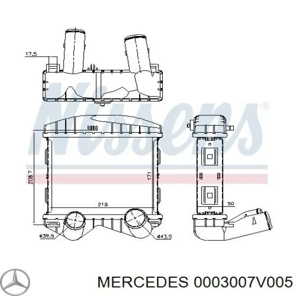 Интеркулер 0003007V005 Mercedes