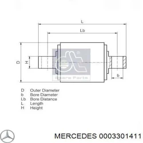 0003301411 Mercedes сайлентблок тяги передней поперечной