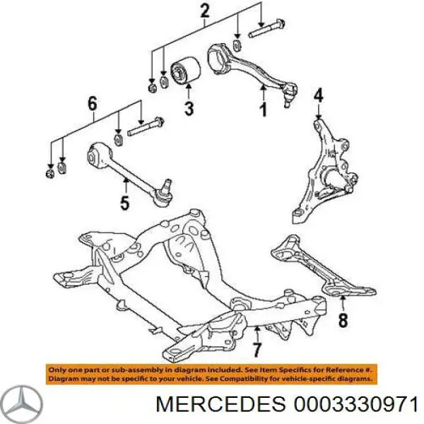 Болт крепления переднего рычага, верхнего 0003330971 Mercedes