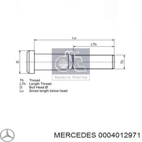 0004012971 Mercedes Шпилька колесная, задняя