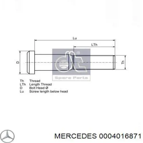 0004016871 Mercedes колесный болт